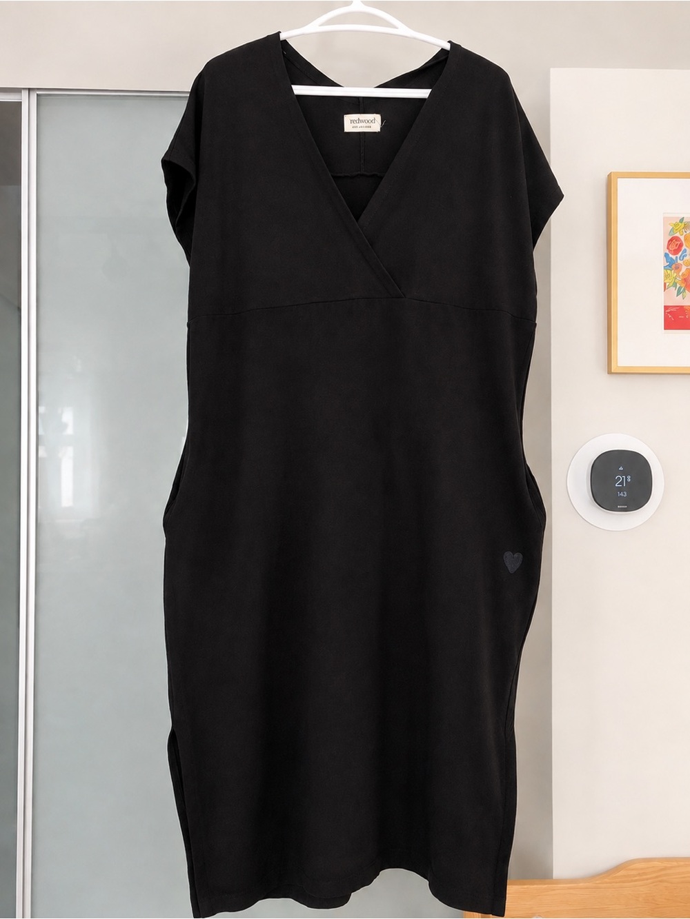 Black V-Neck Women's Dress by Preloved